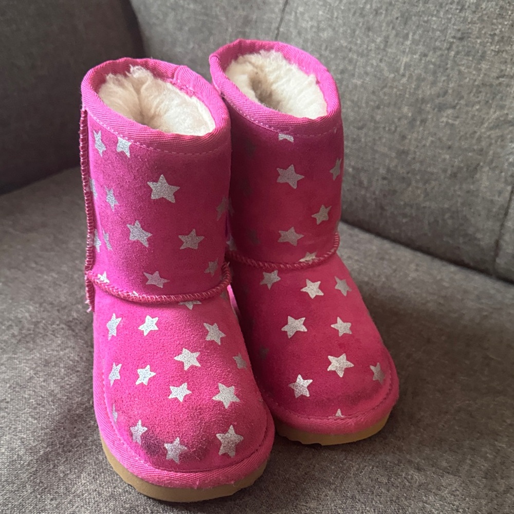UGG Pink Boots with Silver Stars